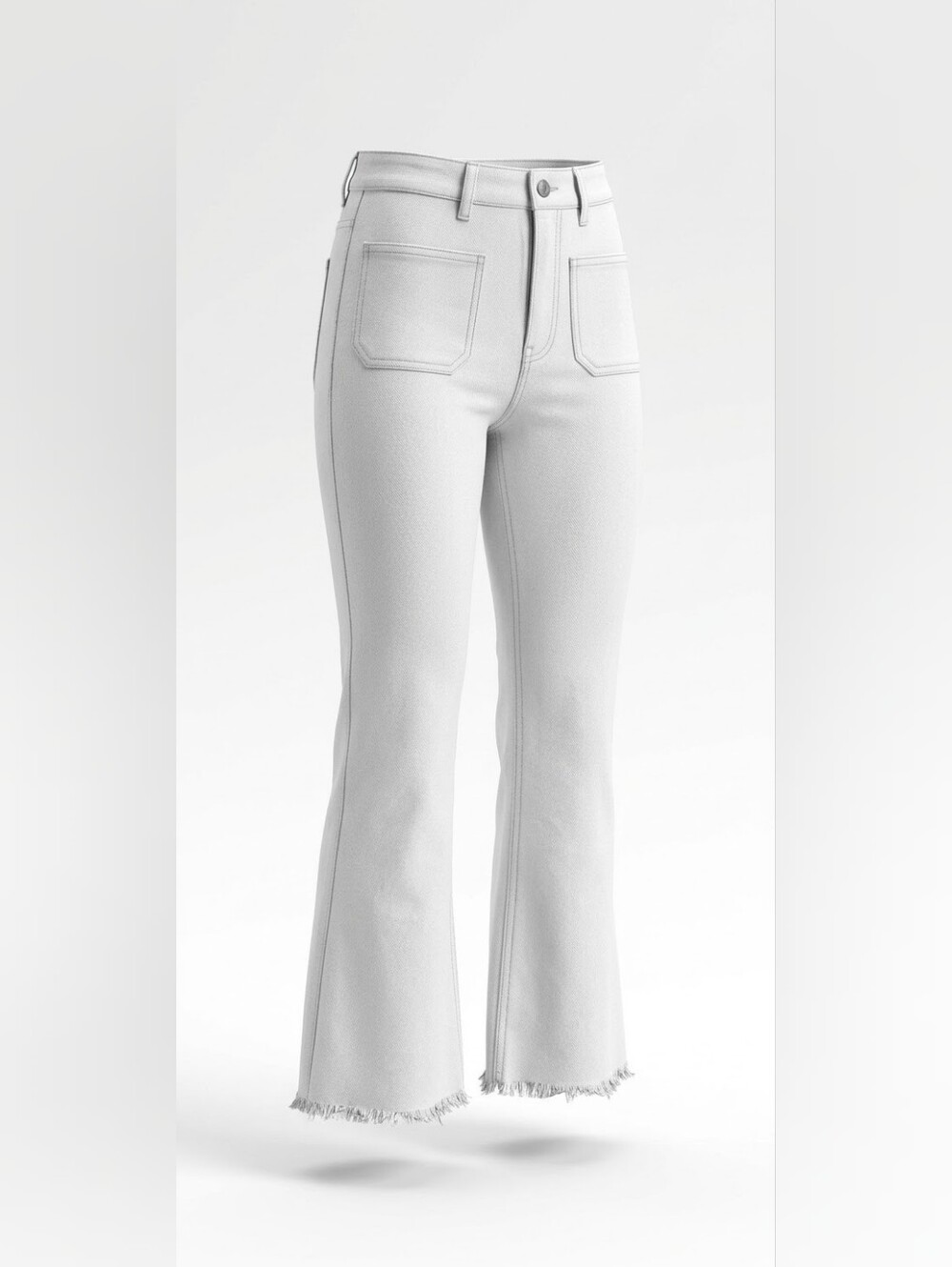 Zara White High-Rise Flare Jeans